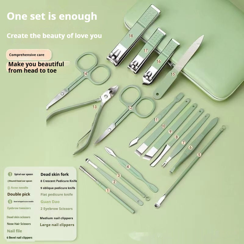 Mockup Stainless Steel Nail Scissor Set 18-piece Manicure Implement  Clippers