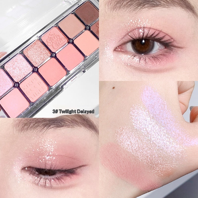 XIXI Mist Muse Twelve-Color Eyeshadow Palette Shimmer Sparkle Matte Highlight Contour Blush All-in-One Palette