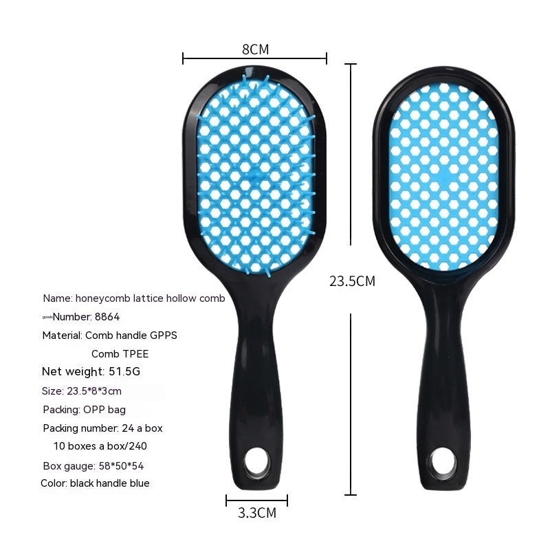 Household Wet And Dry Hollow Comb Shape Mesh Comb