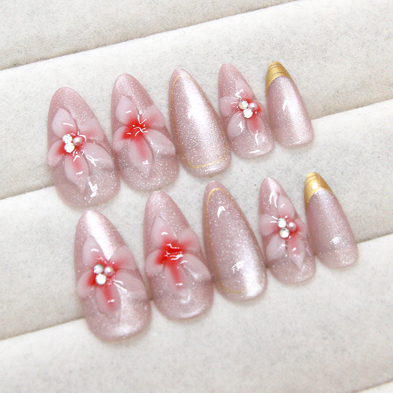 Three-dimensional Carved Cat's Eye Line Wearing Armor Removable Nail Sticker
