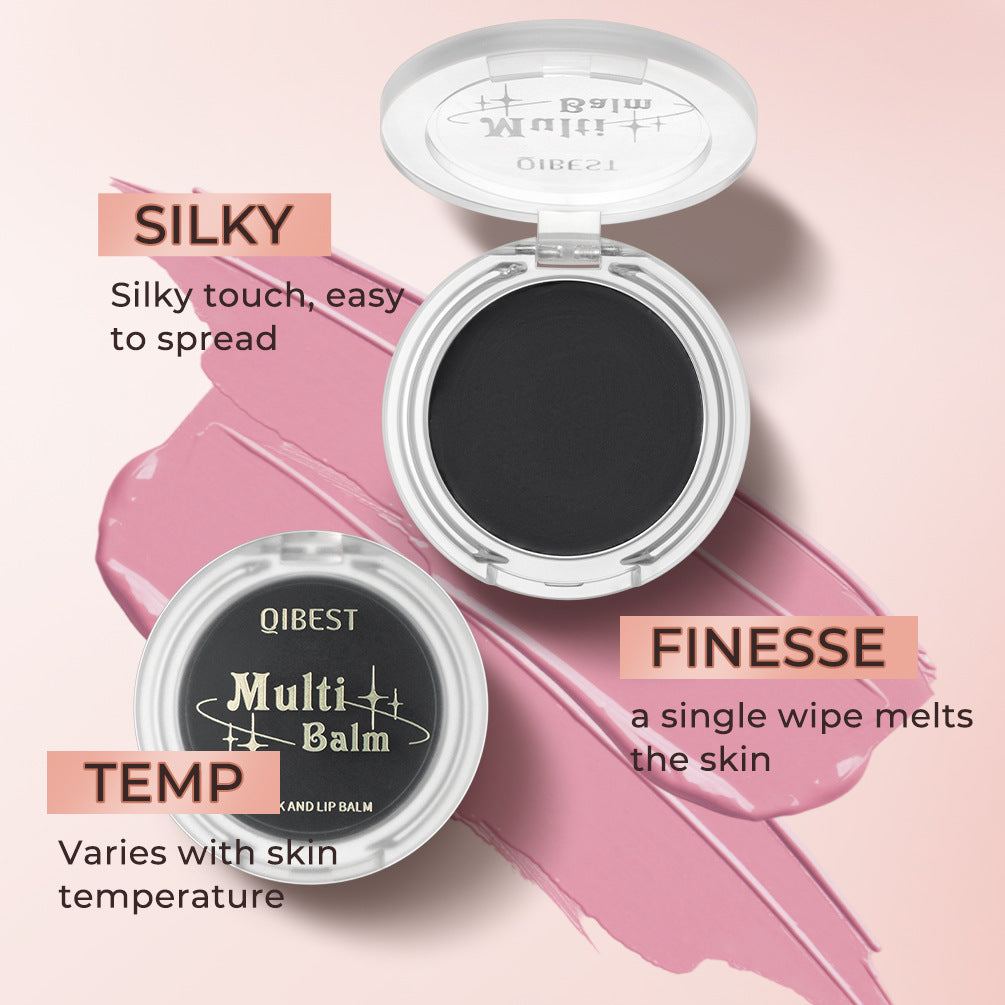 Qibest Warm Blush Black Transparent Crystal Color Changing PH Magic Gel Natural Nude Makeup Lip Cheek Dual-use Makeup