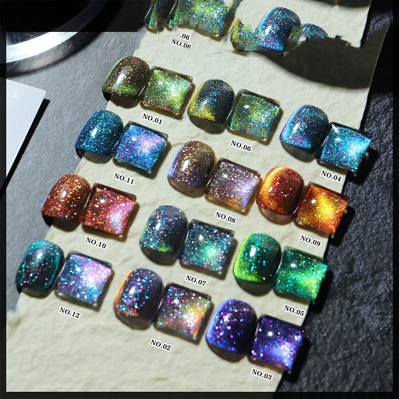 Misscheering Aurora Mystical Galaxy Cat-Eye Shiny Nail Gel Polish