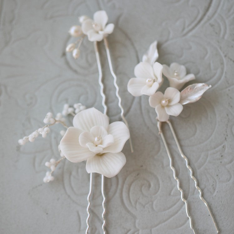 Cold Wind Hard Porcelain Flower Hair Fork