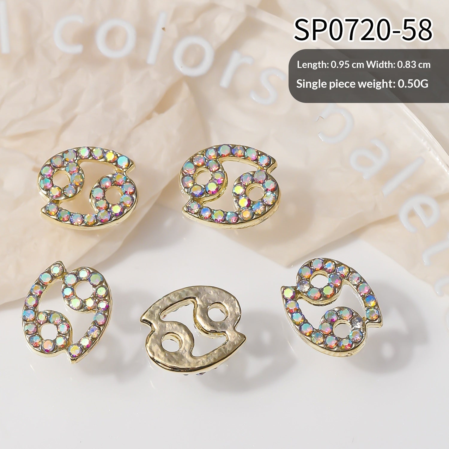 12 Zodiac Sign Nail Art Accessories Alloy Rhinestone 3D Nail Stickers For DIY Nail Decorations