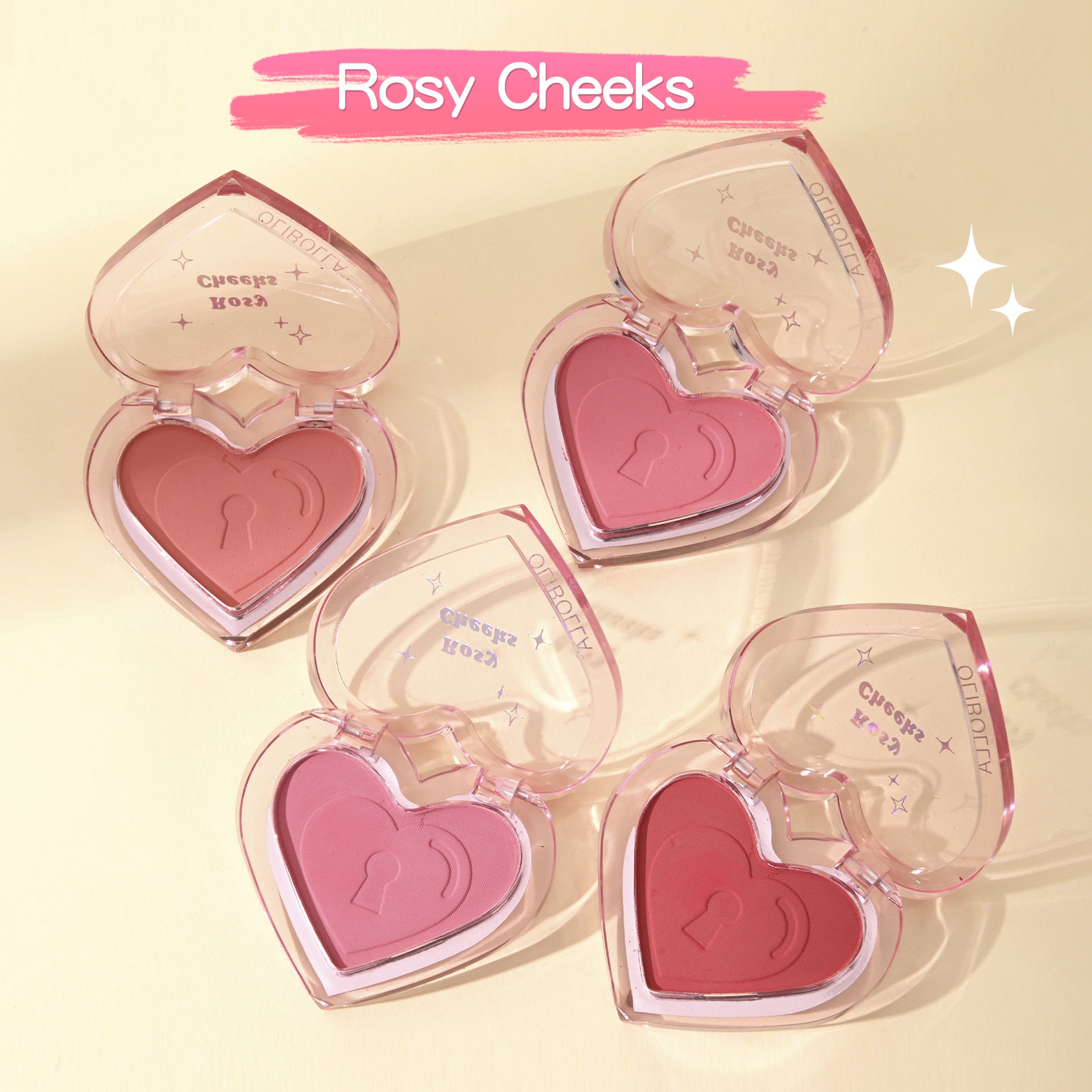Olibolla Peach Heart Blush Contour Compact Not Easy To Fly