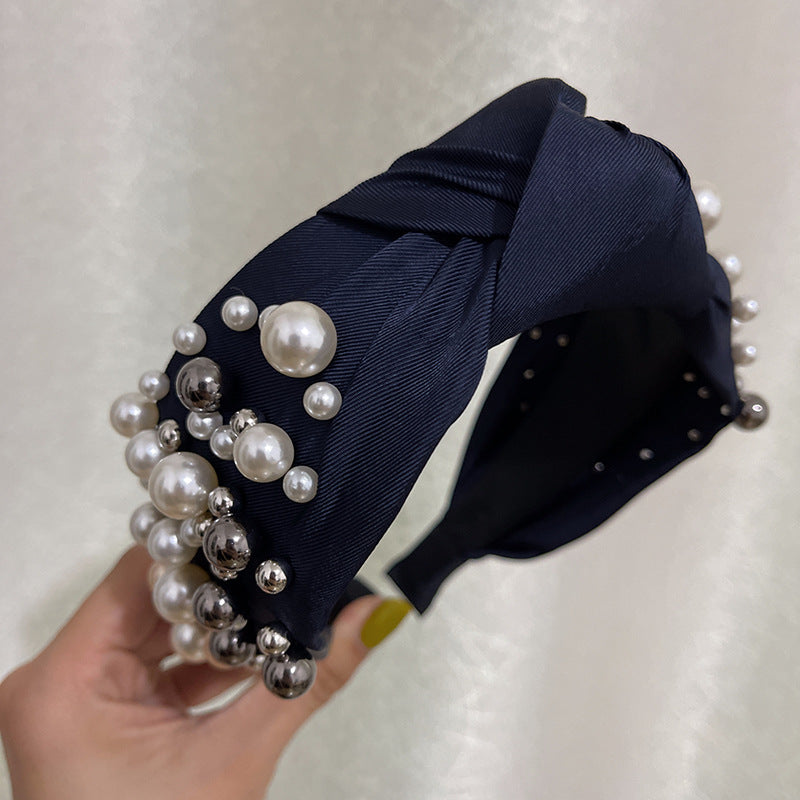 Ladies Fashion Personality Pearl Headband Multicolor