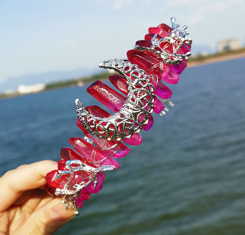 Rock Crystal Party Moon Branch Hairband