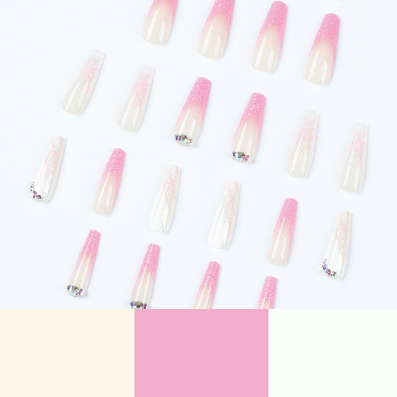 Wearable French-style Snowflake Fake Nail Tip