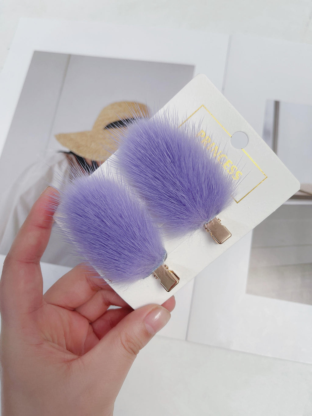 Fashion Women's Mink Hair Seamless Plush Hairpin