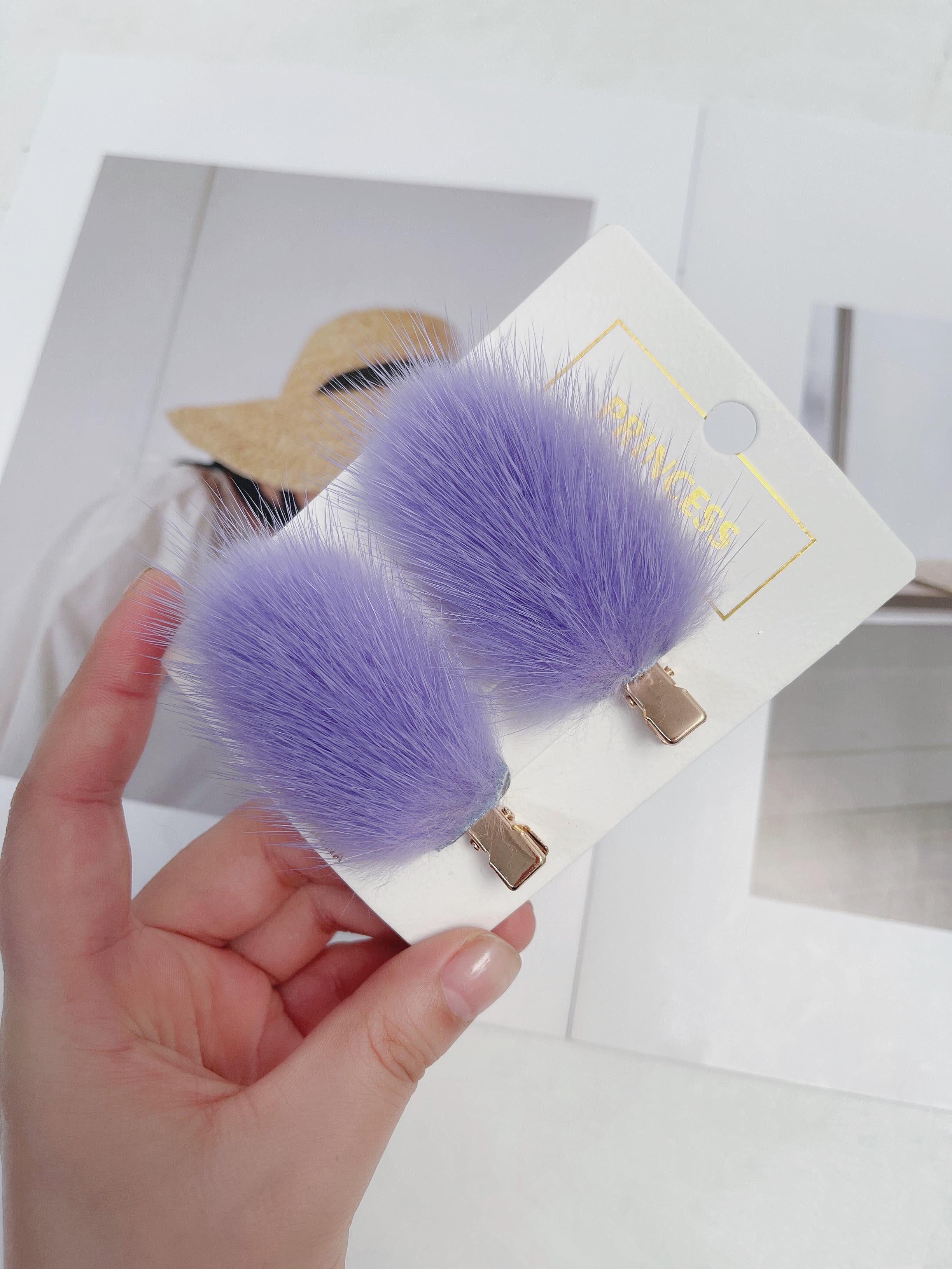 Fashion Women's Mink Hair Seamless Plush Hairpin