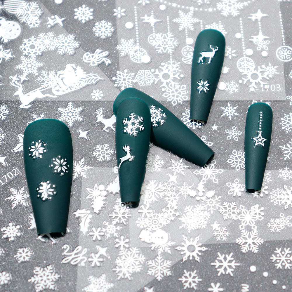 Christmas Snowflake Laser Nail Decoration Stickers