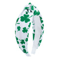 St Patrick's Holiday Clover Seersucker Knotted Hair Hoop