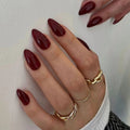 Women's Flame Red Simple Wear Nail Patch