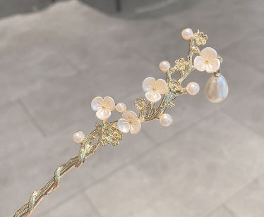 Camellia Hairpin Updo Ancient Style Han Chinese Clothing Elegant Pearl Step Shake Hair Clasp