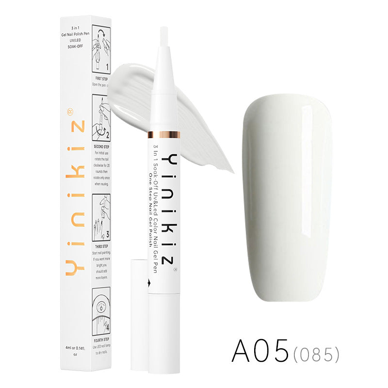 Yinikiz One-Step Glue Lazy Pen White Three-in-one UV Polish Convenient And Fast Beginner Manicure