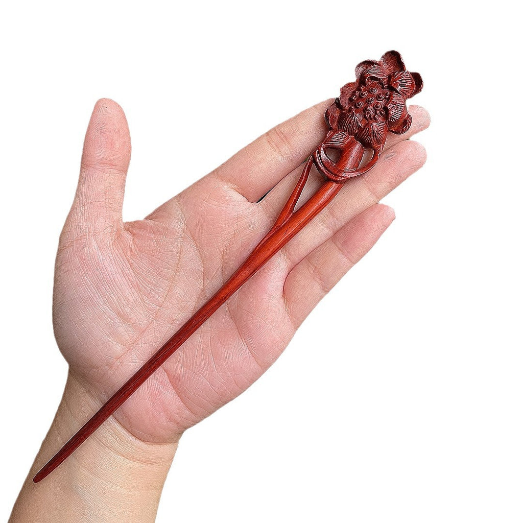 Ebony Antique Carved Hairpin