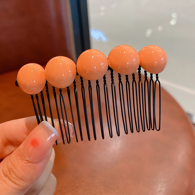 Summer Women's Candy Color Round Bean Hair Comb Organizer