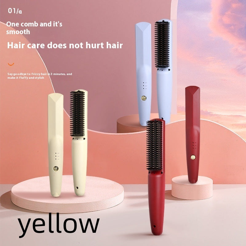 Household Portable Electric Heating Straight Hair Curls Dual-purpose Straight Comb