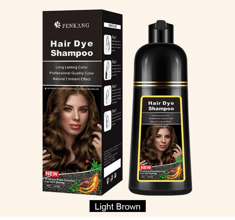 FENKANG English Black Plant Hair Dye Covering Gray Hair Wash Black Bubble Hair Color Cream
