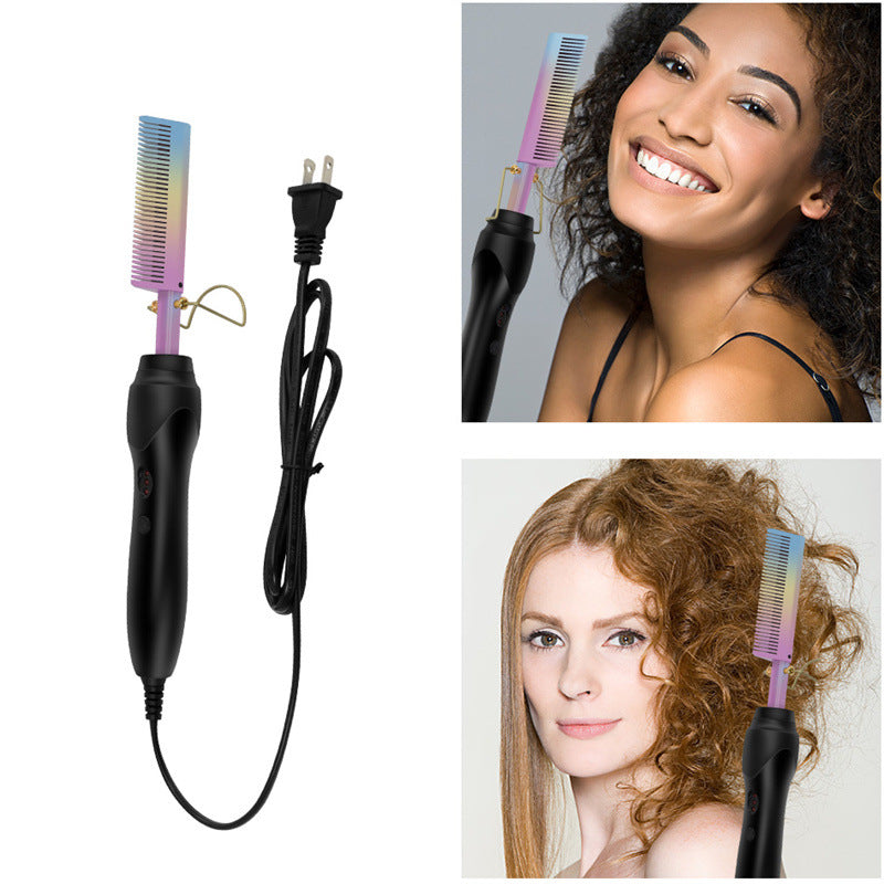 Hair Straightener Electric Heating Comb Wet And Dry Copper Comb Straight