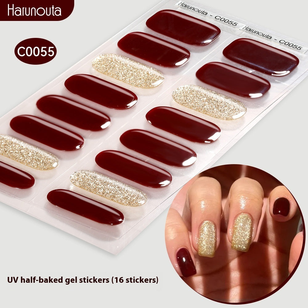 Harunouta Nail Stickers UV Gel Nail Sticker Semi-curing