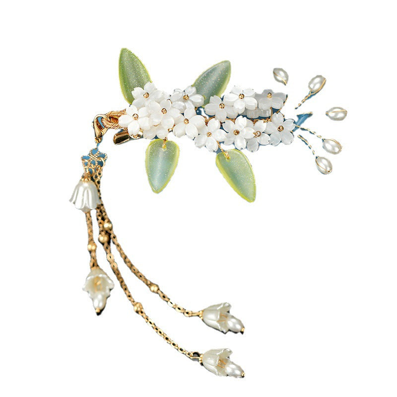 Women's Tassel Clip Antique Style Lily Of The Valley Hair Accessories