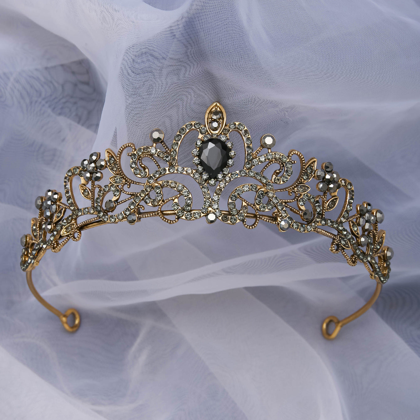 Electroplated Alloy Women's Semicircle Crown With Diamond