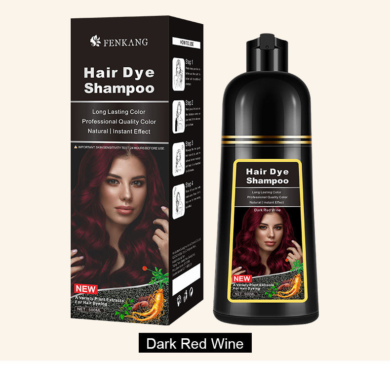FENKANG English Black Plant Hair Dye Covering Gray Hair Wash Black Bubble Hair Color Cream