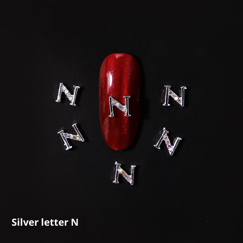 Cooc 26 Letter Alloy Nail Ornament Nail Crystal