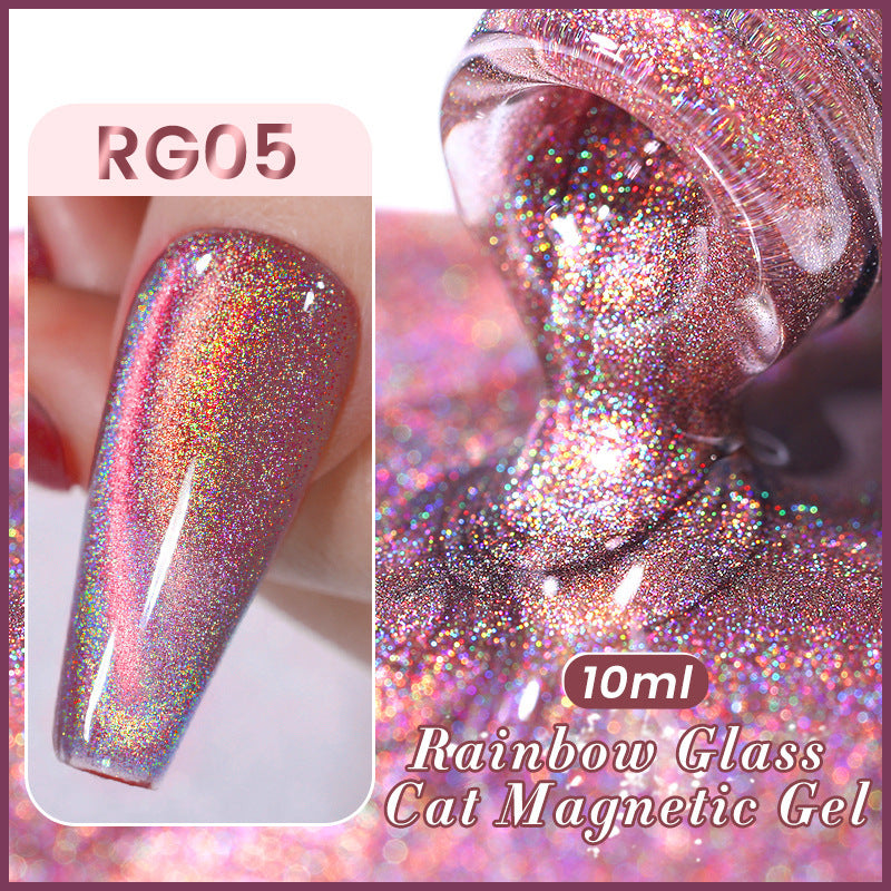 New Three-color Aurora Rainbow Glass Cat Eye Gel Polish Phototherapy Plastic