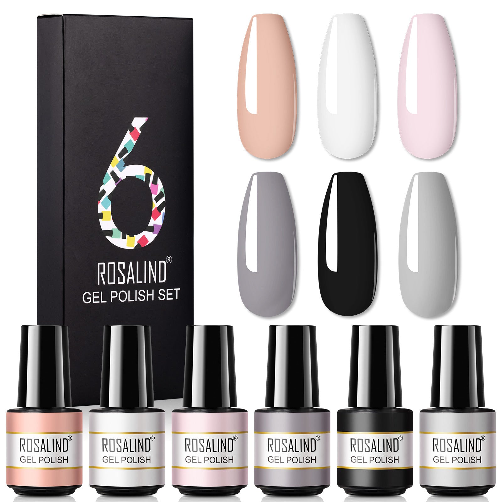 Rosalind A Bottle Of One-color Fine Glitter Nail Polish Set Box Korean Nail Color Glue