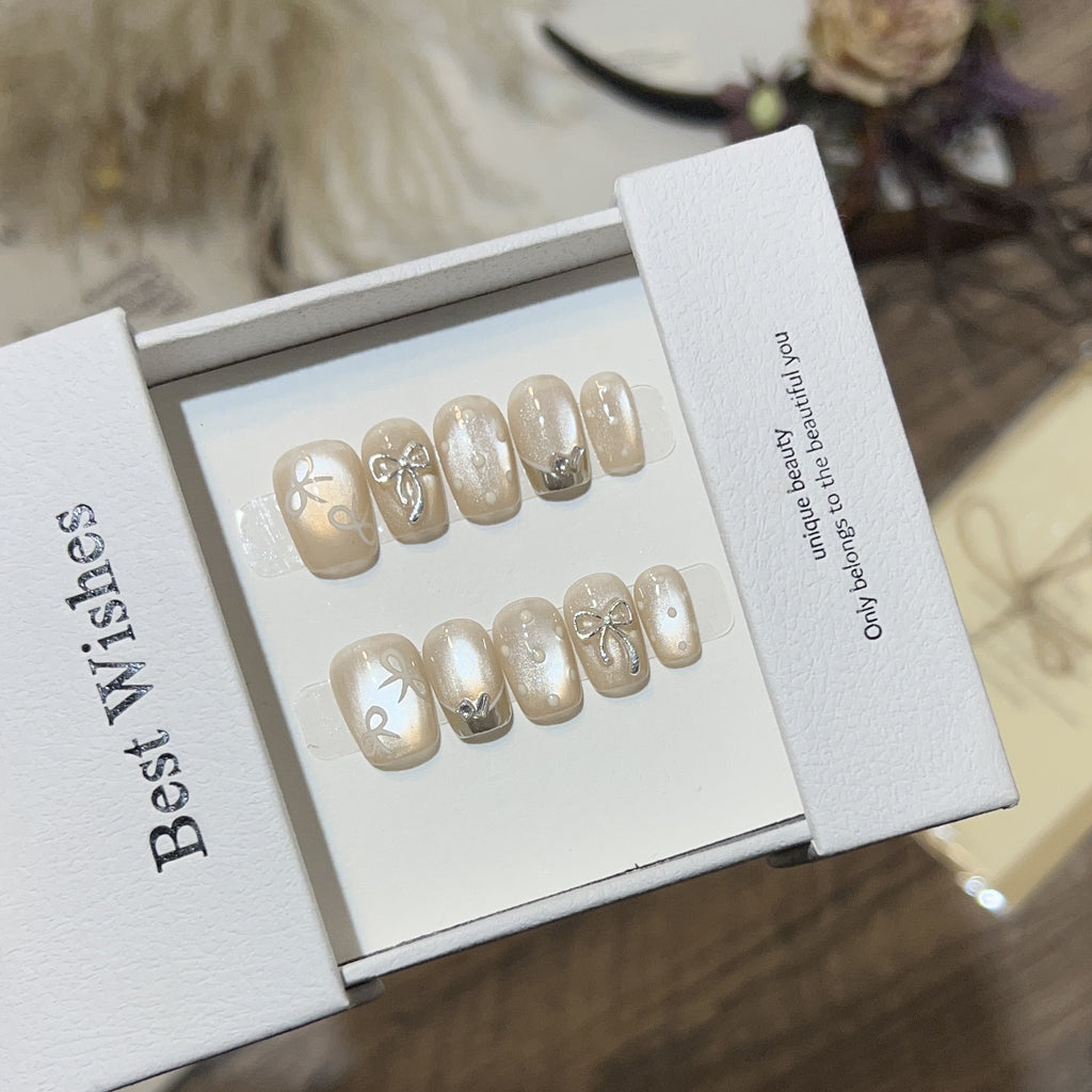 Best wishes Cat Eye Kafuu Wear Nail Short High-grade Atmosphere Light Bulb Cat Eye Manicure