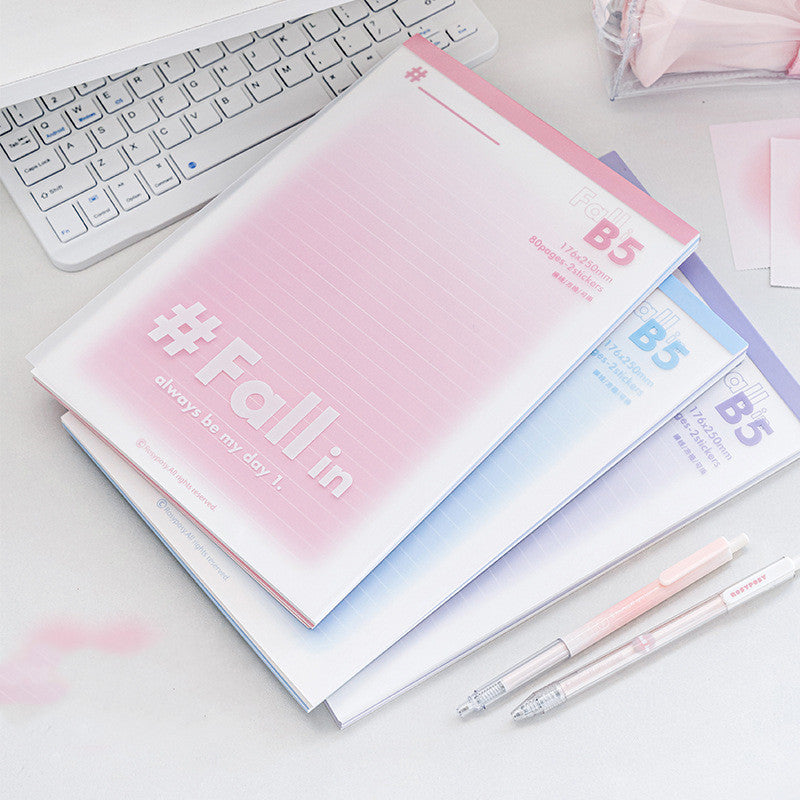 B5 Multi Function Paper Pad Blush Blue And Purple Note Draft
