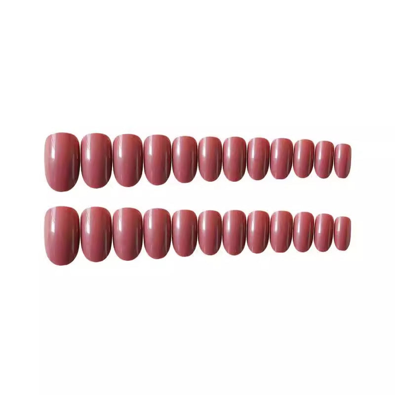Dark Cameo Brown Round Head Long Nail Sticker
