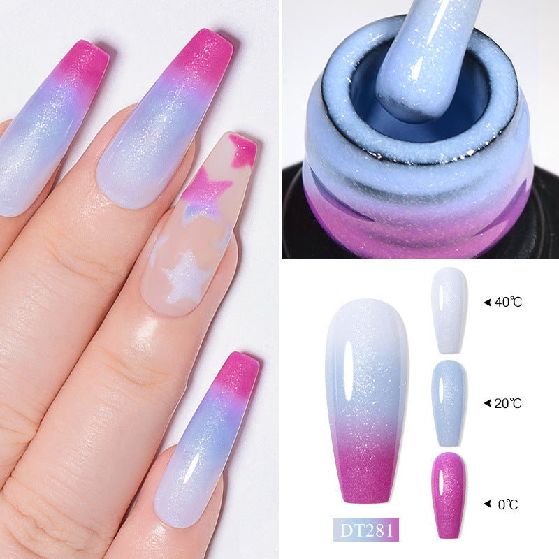 Shimmering Thermal Gel Fashion Nail Polish PU Protective Film For Nail Art
