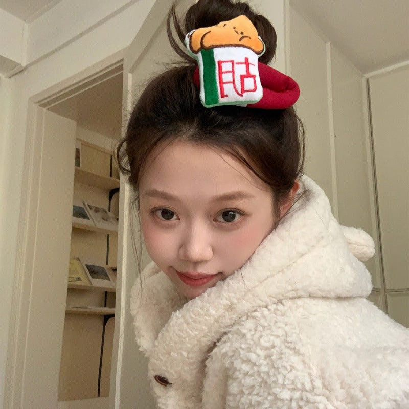Cartoon Doll Sponge Bang Clip Hairpin