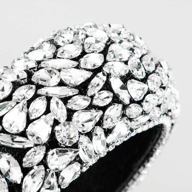 Irregular Rhinestone Wide Brim Thick Sponge Hair Accessories