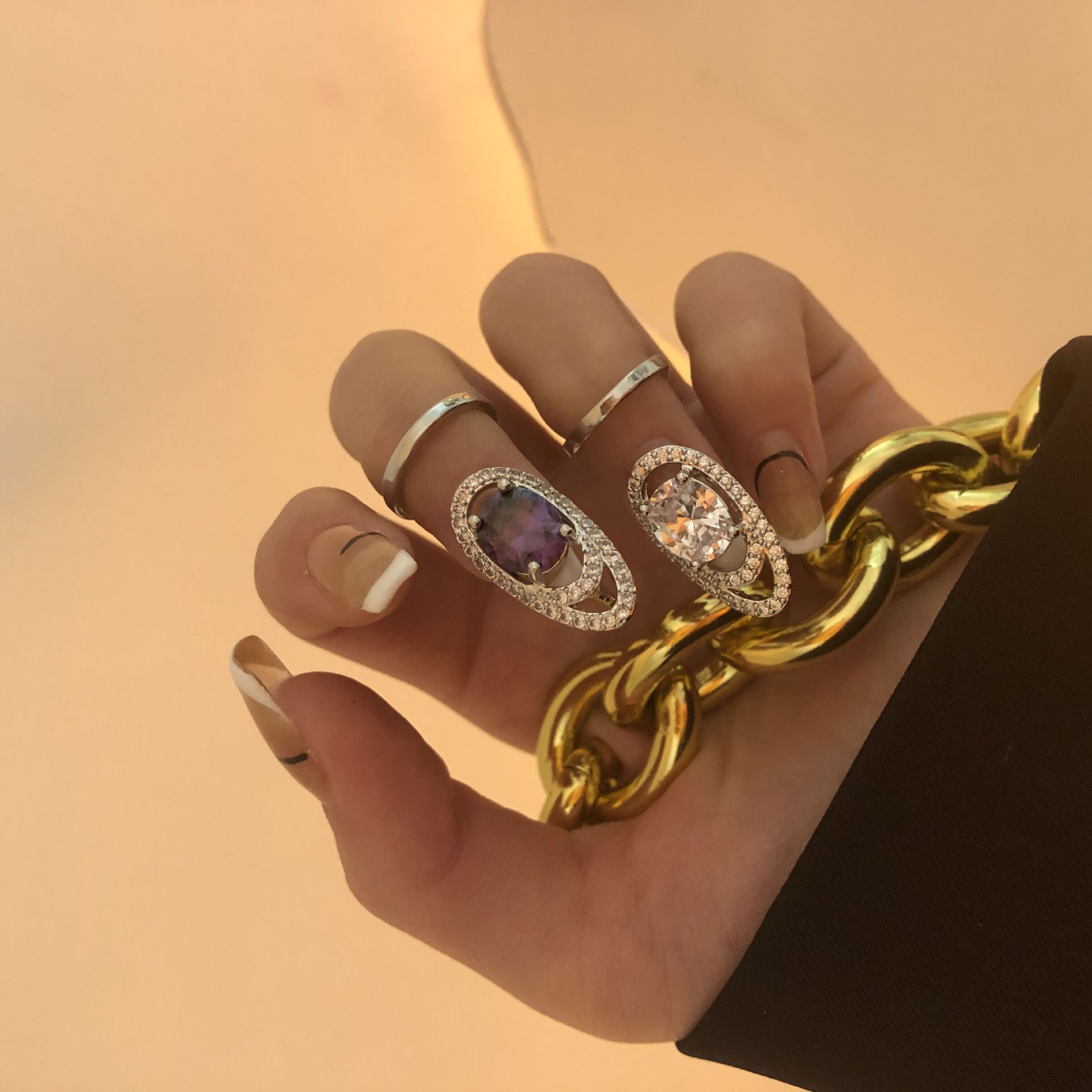 Gem Fingertip  Nail Enhancement Ring