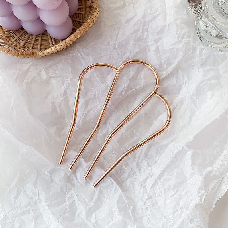 M-shaped Metal Plate Hairpin French Style