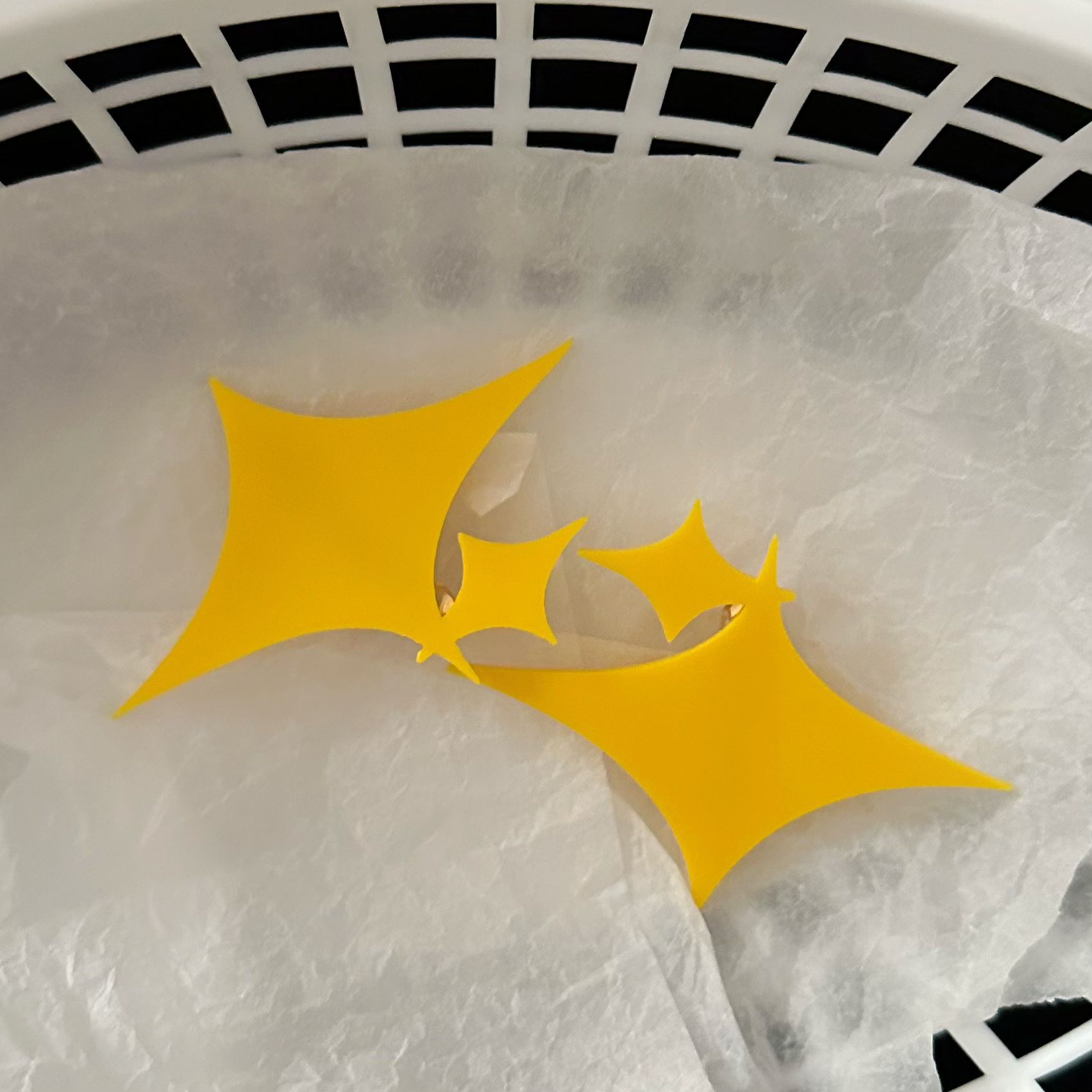 Yellow Geometric Stars Handmade Hair Clips Side