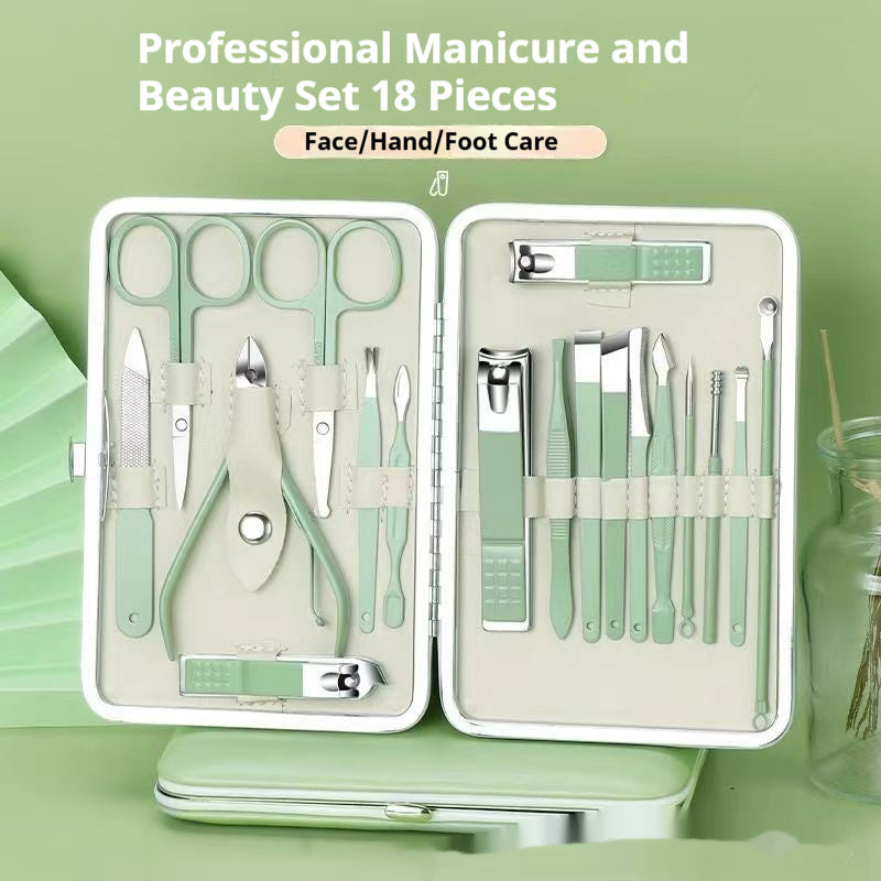 Mockup Stainless Steel Nail Scissor Set 18-piece Manicure Implement  Clippers