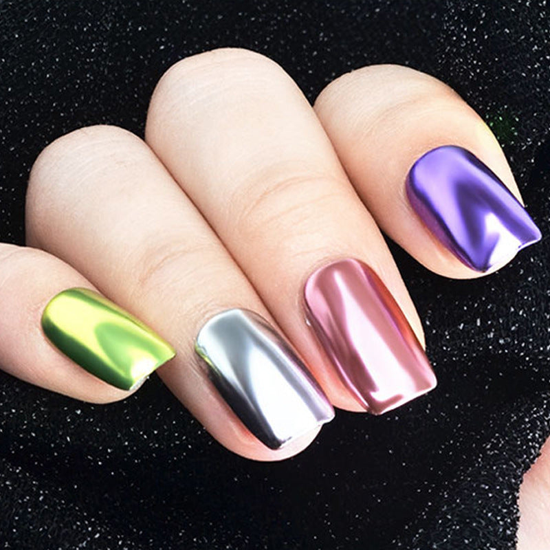 Moonlight White Nail Art Ice Through Magic Mirror Nail Titanium Gold Powder