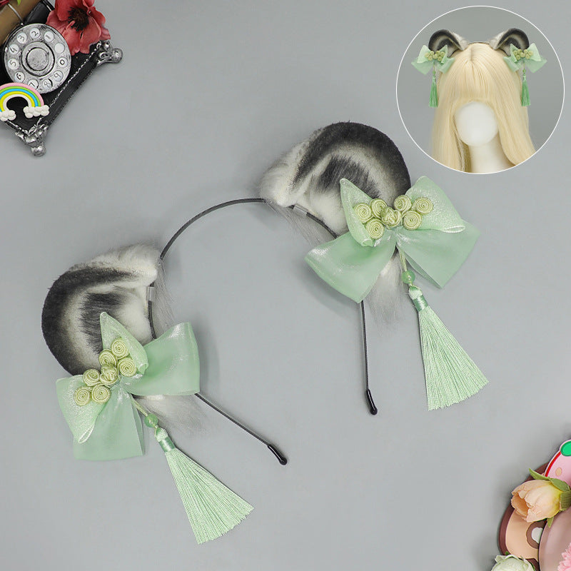 Ancient Style Han Chinese Clothing Tassel Lolita Chinese Style Panda Animal Ears Headband