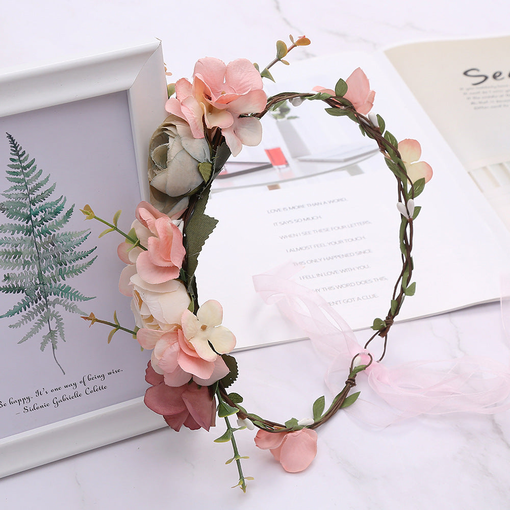Bride's Headdress Wreath Seaside Style Fake Headdress And Forest Style