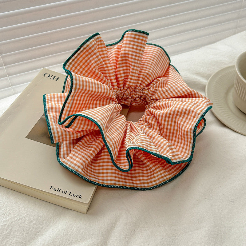 Women's Mori Style Floral Plaid Hair Ring Headdress