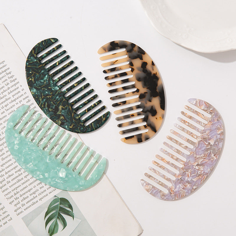 Women's Acetate Plate Semicircle Geometric Comb