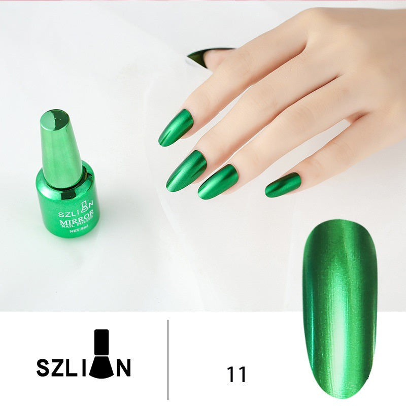 SZLIAN Metallic Silver Lasting Non-Peelable Mirror Nail Polish