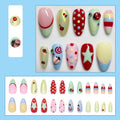 24-piece Almond-shaped Dopamine Ladybug French Polka-dot Nail Tipscute Sweet And Sparkling With Diamonds