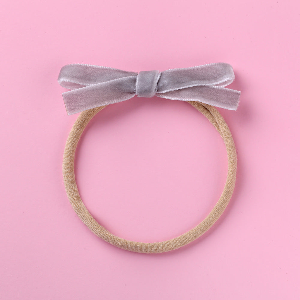 Nylon Hair Cord Soft Flannel Bow Hair Tie