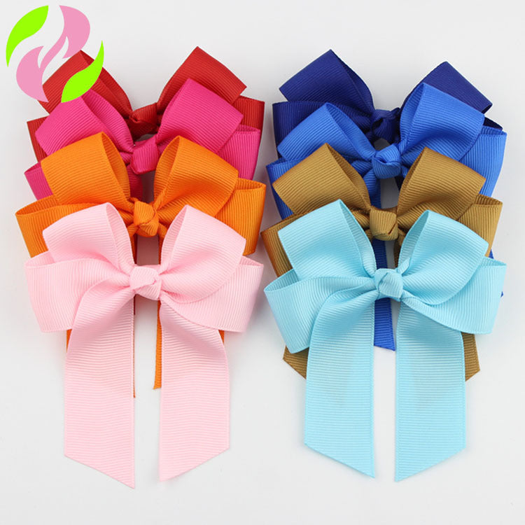European And American Children Hairpin Ornament Four-ear Ribbon